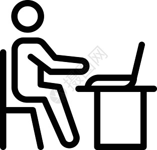 办公室网络员工家具电脑插图绘画椅子工作男人桌子图片