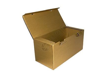 白色背景上的空棕色皮箱货物库存店铺邮件案件购物展示礼物木板插图图片