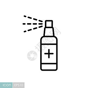 抗菌消毒喷雾洗手液药品卫生肥皂医疗插图瓶子防腐剂液体背景图片