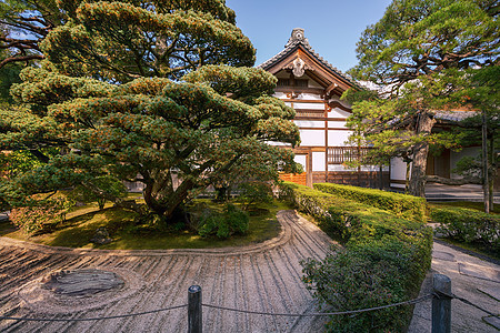 日本京都秋季期间 日本的干沙子花园在(又称Jisho-ji)(也称为Jisho-ji)图片