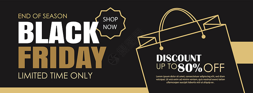 黑色星期五销售广告标有黄金和黑色彩色背景图纸零售商业礼物金子卡片广告交易海报季节营销图片