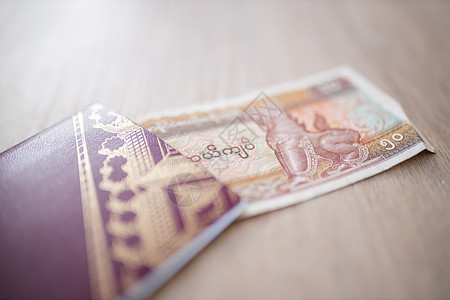 部分在瑞典护照内存放的50缅甸缅元法案国家控制身份旅游安全货币边界世界海关联盟图片