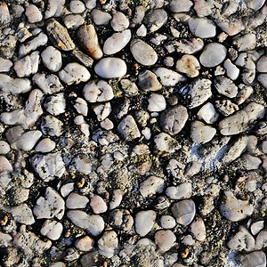 照片实拍现实 无缝的沙砂砾石和石纹理图案石头海滩墙纸岩石建筑学花岗岩矿物材料像素雇用图片