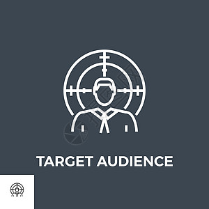 目标受众行图标观众定位市场插图顾客研究标识营销消费者圆圈图片