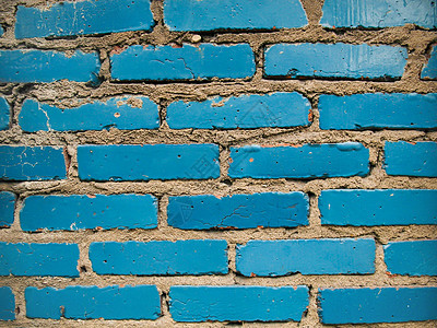 蓝砖墙 蓝色漆的砖墙图片