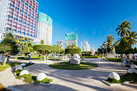 越南Nha Trang主要海滩假期风景晴天旅行蓝色天堂太阳海岸线沿海闲暇图片