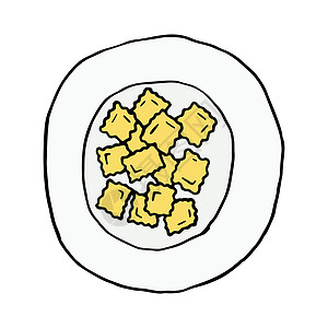 拉维奥利意大利传统食品 手画肖像风格饺子雕刻沙拉菜单草图厨房食物烹饪蔬菜卡通片图片