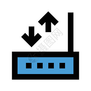路由器信号用户界面细线实心插图上网办公室天线技术港口图片