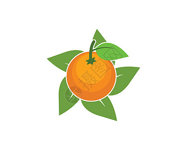 橙色水果图标矢量徽标它制作图案甜点果味液体果汁橘子叶子插图热带饮食饮料图片