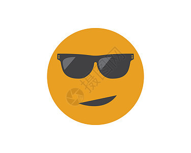 表情符号图标矢量设计贴纸微笑眼镜黄色漫画男人圆形情感卡通片太阳镜图片