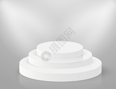 Podium 3D 圆台 圆白展位 空矢量显示室平台论坛正方形仪式展览推介会插图聚光灯陈列室场景竞赛图片