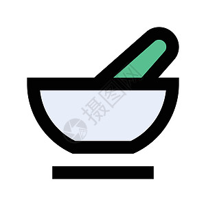 虫草本网络研磨化学药品治疗黑色烹饪徽章插图图片