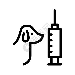 注射医疗药店药品小狗注射器疫苗宠物兽医插图动物背景图片