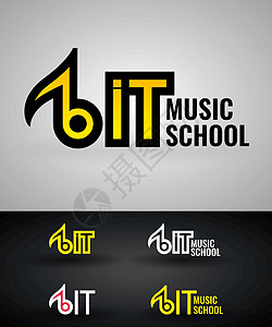 音乐学院 迪斯科 声乐课程 作曲家 歌手矢量标志的标识模板 注意 web 标识 抽象音乐标志图标矢量设计图片