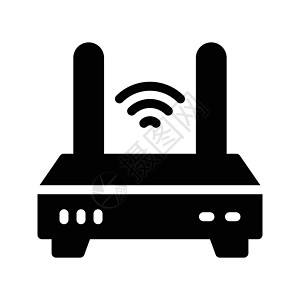 路由器技术商业防火墙中心用户插图线条细线天线上网图片