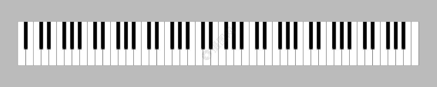 钢琴键盘88 个键全尺寸键盘3d 插图背景