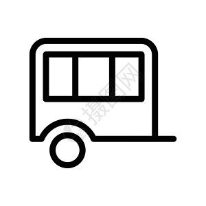 预告片房子货车旅行游客旅游车辆黑色插图露营者卡车背景图片