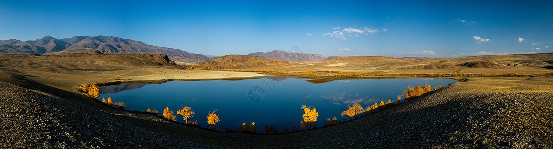 Altai山湖 Altai山地貌全景 每年秋天到来的时间晴天纯净水树木旅游风景反射高山森林蓝色山景图片