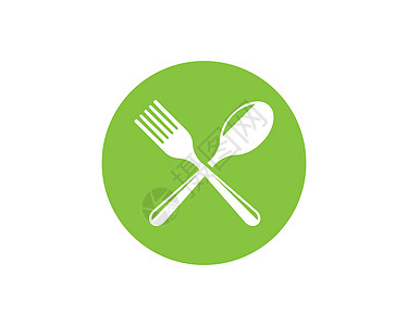 叉子 勺子徽标矢量图餐厅用具面条菜单插图白色派对食物用餐厨房图片