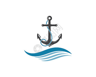 锚图标标志模板 vecto海洋身份旅行海浪海军巡航古董徽章插图标识图片