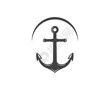 锚图标标志模板 vecto旅行钓鱼标识海军绳索金属水手海浪航行商业图片