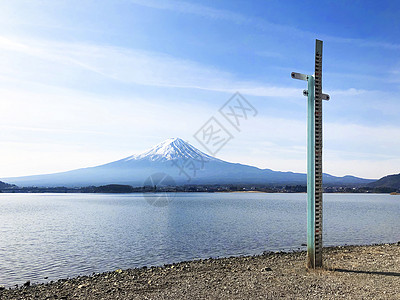 日本富士山和川口子湖的美丽景色世界遗产风光天空地标旅游环境水位天气场景旅行图片