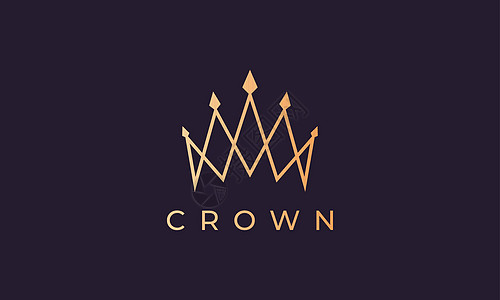 皇家王冠标志 具有最起码的一线艺术风格和奢华金色标签皇帝温泉君主女王身份女士标识贵族权威图片