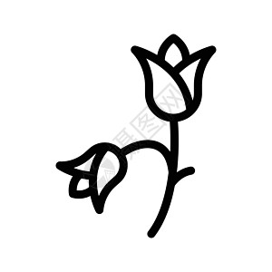 花花店花瓣白色郁金香植物公园标识黑色插图植物群高清图片