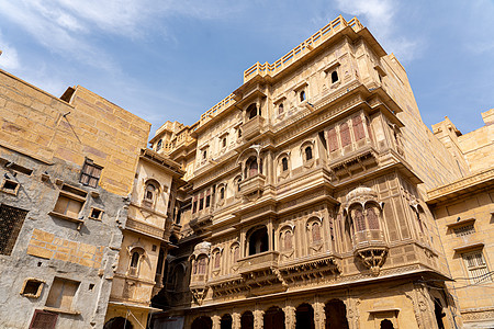 印度Jaisalmer的文化遗产观光地标阳台旅游城市建筑学精神城堡图片