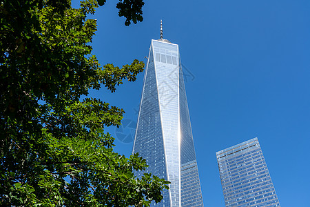 纽约一个世界贸易中心设在纽约市天空太阳商业世界天际景观旅行玻璃吸引力中心图片