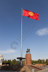 吉尔吉斯斯坦比什凯克Ala-Too广场的旗杆图片