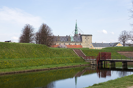 丹麦Kronborg城堡堡垒遗产吸引力防御村庄建筑学观光砖块地标建筑图片