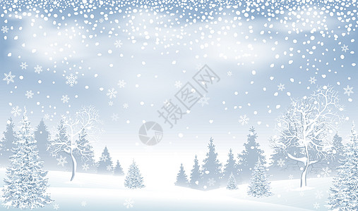 冬季风景林雪雪花图片