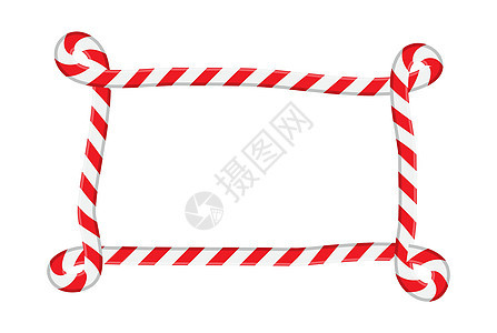 与漩涡边缘的棒棒糖边界与拷贝空间 圣诞节设计的红色和白色镶边框架 独特而不寻常的手绘圣诞背景 简单圣诞贺卡的创意矢量模板图片