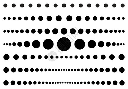 点线组 虚线分隔线集合 矢量圆线图案 模板简单的页面边框 孤立在白色背景上的黑色图形设计元素 第 10 集图片
