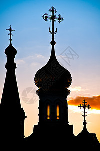 俄国教堂的轮廓天空旅游窗户信仰文化旅行上帝建筑尖顶大教堂图片