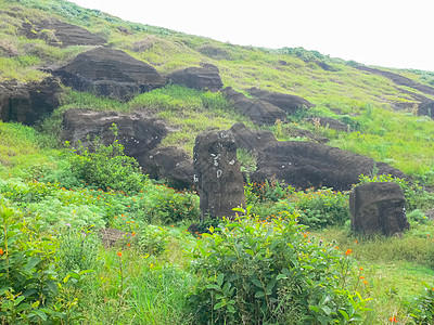 复活岛神像雕像巨石背光法力纪念碑天空毛衣雕塑历史魔法文化图片