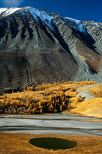 阿尔泰山和两山之间的峡谷的自然景观 以及那座山的景象房屋花园石头环境蓝天风景黏土全景旅行娱乐图片