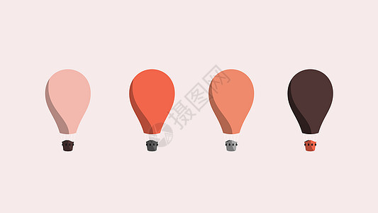 现代平面矢量气球 它制作图案抽象矢量背景图片