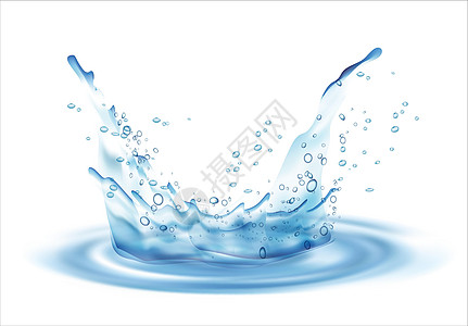 水溅艺术气泡水滴蓝色液体收藏塑料运动渲染飞溅图片