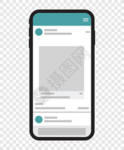 社交媒体移动应用程序页面模板 轮播帖子小样网络概念空白屏幕界面正方形视频插图社会背景图片
