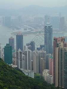 香港的摩天大楼 城市横扫整个城市一团烟雾质量天气地方旅行商业场景旅游背光阳光运输图片