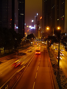 香港之夜的街道 香港市的夜光灯交通商业历史建筑学运输全景旅游铁路旅行广告图片