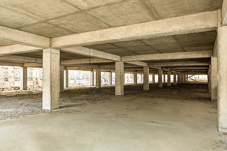 建筑工地内部视图内楼车库内的大楼停车场图片