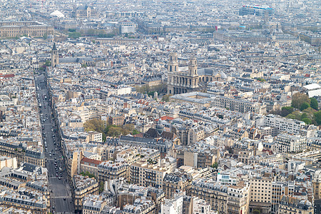 巴黎市的空中景象建筑物首都城市观光目的地旅游建筑天空景观鸟瞰图图片