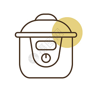 慢煮瓦罐锅矢量 ico厨具器具金属美食用具家庭烹饪多功能厨房炊具图片