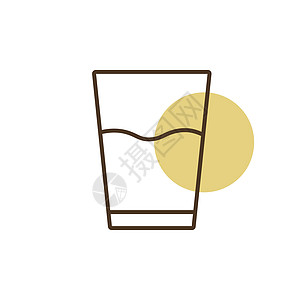 一杯水矢量图标 厨电矿物杯子插图酒精反射液体饮料水晶食物陶器图片