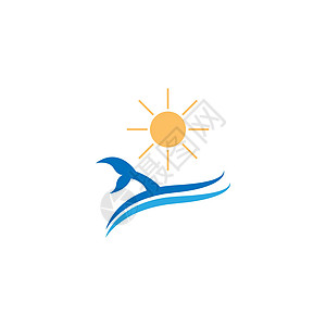 海豚标志图标设计概念向量模板身份尾巴生活酒店哺乳动物跳跃海洋潜水商业蓝色图片