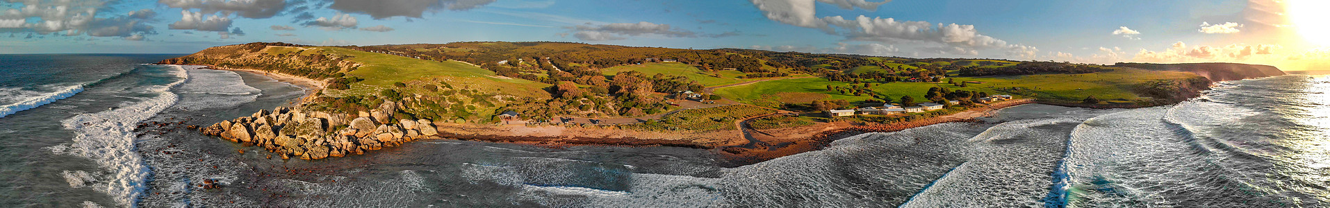澳大利亚Kangaroo岛海滩全景空中观察曲线娱乐岩石海岸线旅行海景蓝色乐趣海洋海岸图片