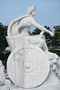 波塞冬或海王星座椅上的白色大理石石雕像雕塑哲学历史性宗教建筑学喷泉国王座位纪念碑旅游图片